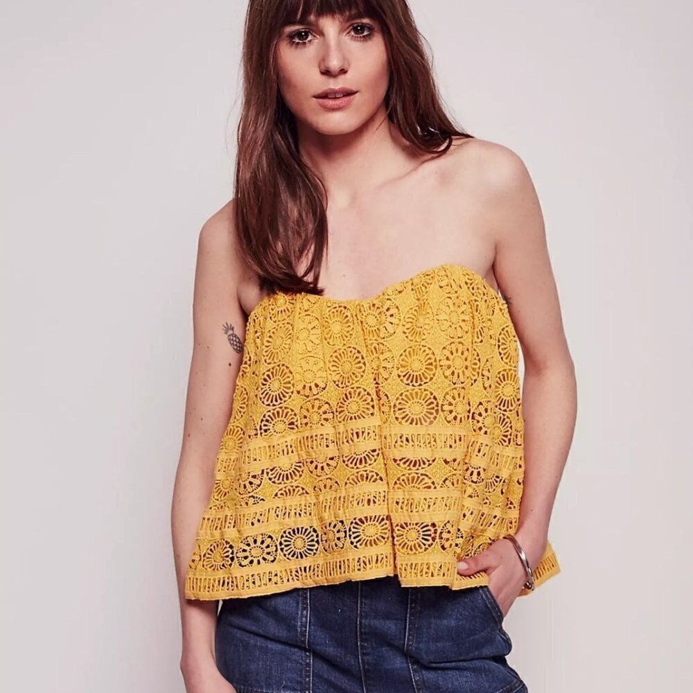 Free people crochet top size medium